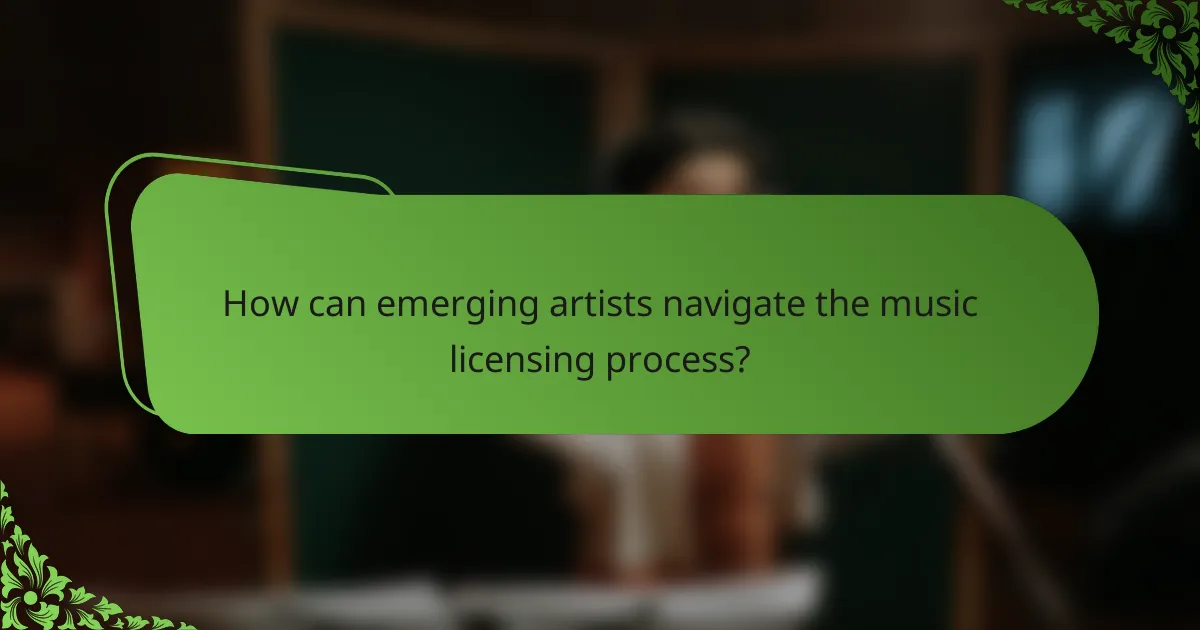 How can emerging artists navigate the music licensing process?