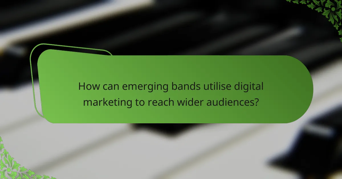 How can emerging bands utilise digital marketing to reach wider audiences?