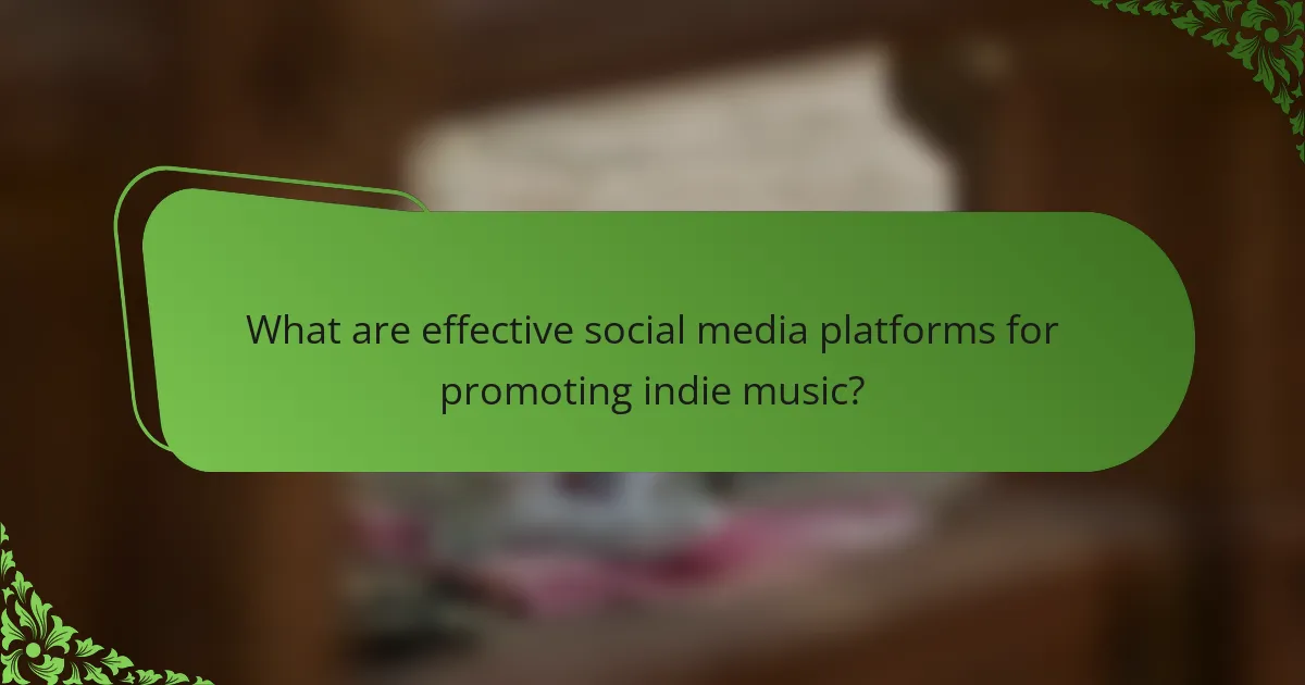What are effective social media platforms for promoting indie music?