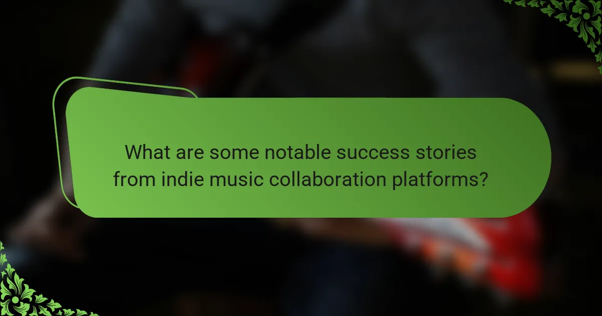 What are some notable success stories from indie music collaboration platforms?