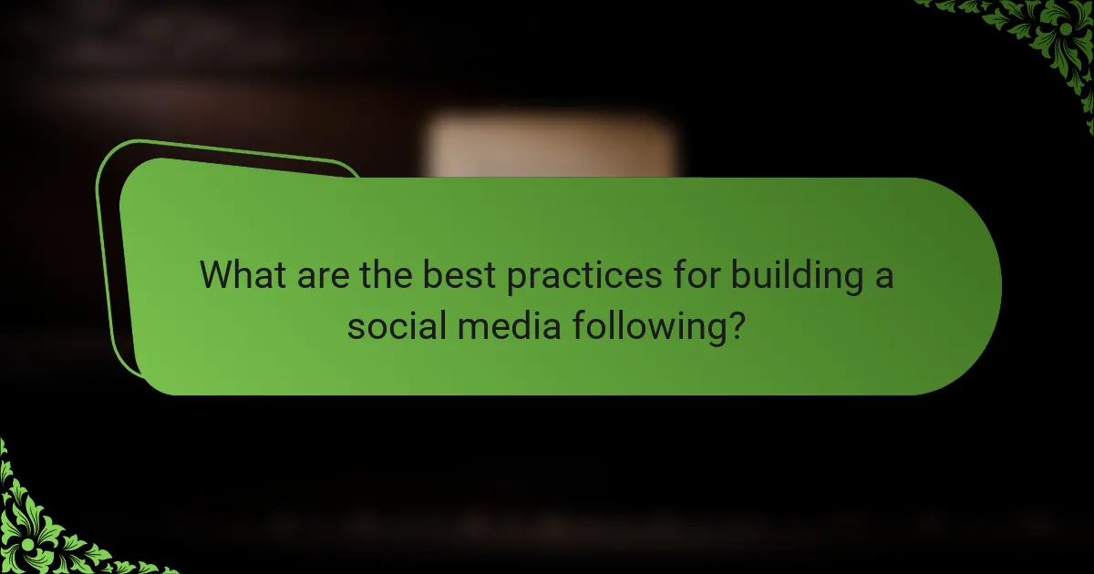 What are the best practices for building a social media following?