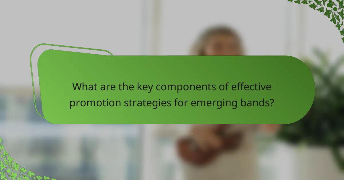 What are the key components of effective promotion strategies for emerging bands?