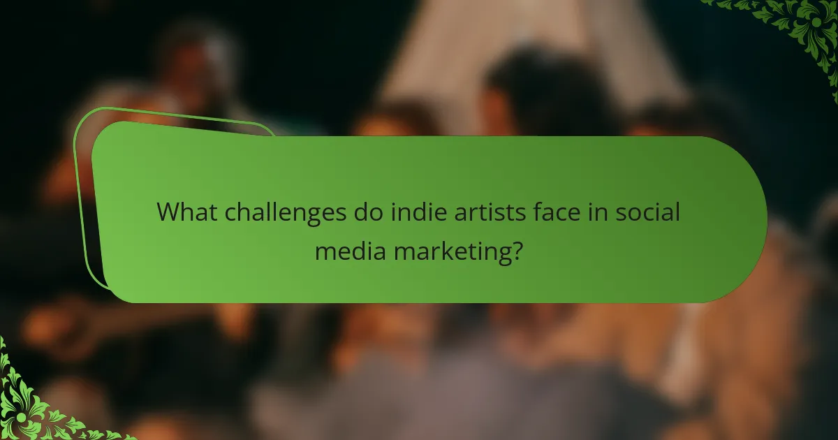 What challenges do indie artists face in social media marketing?