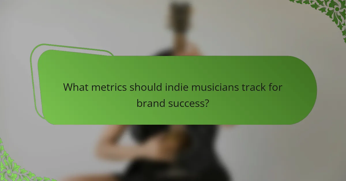 What metrics should indie musicians track for brand success?