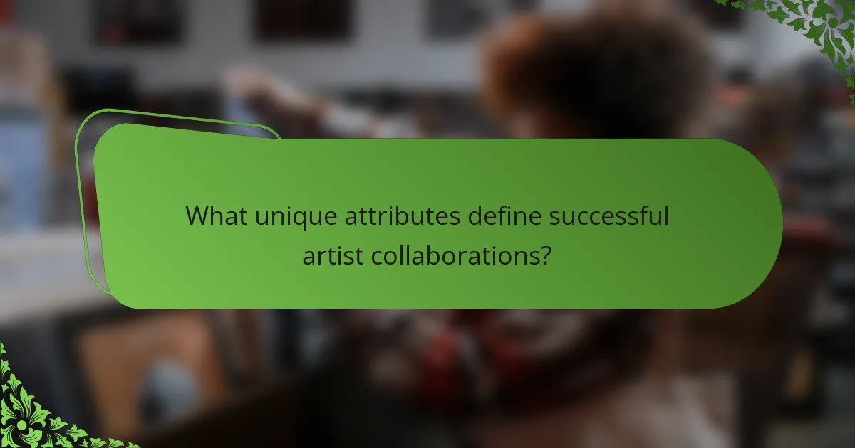 What unique attributes define successful artist collaborations?