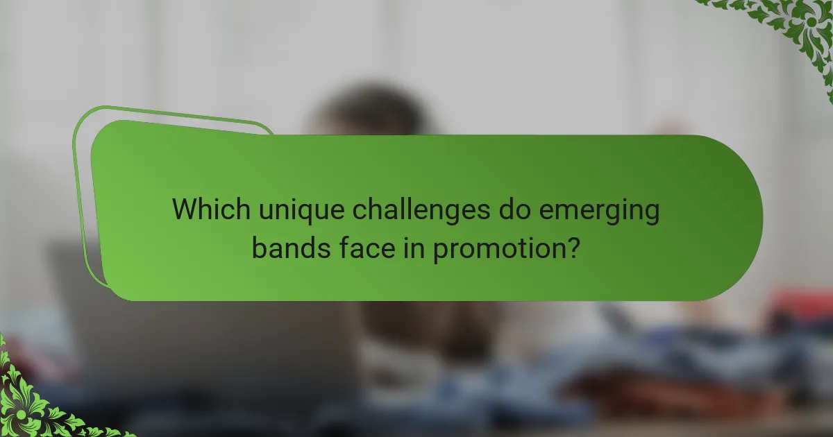 Which unique challenges do emerging bands face in promotion?